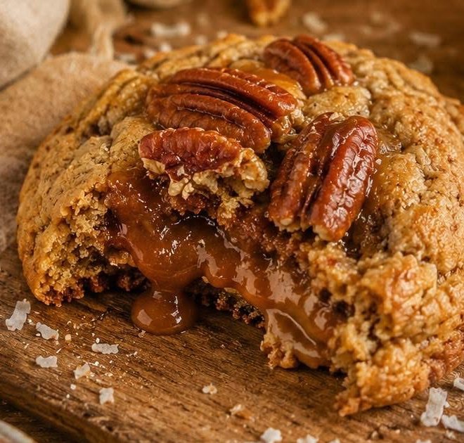 Cookie Caramel, noix de pécan & noix de coco